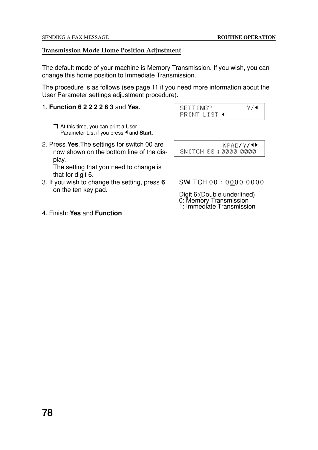 Ricoh 2400L manual Transmission Mode Home Position Adjustment, 2 2 2 6 3 and Yes 