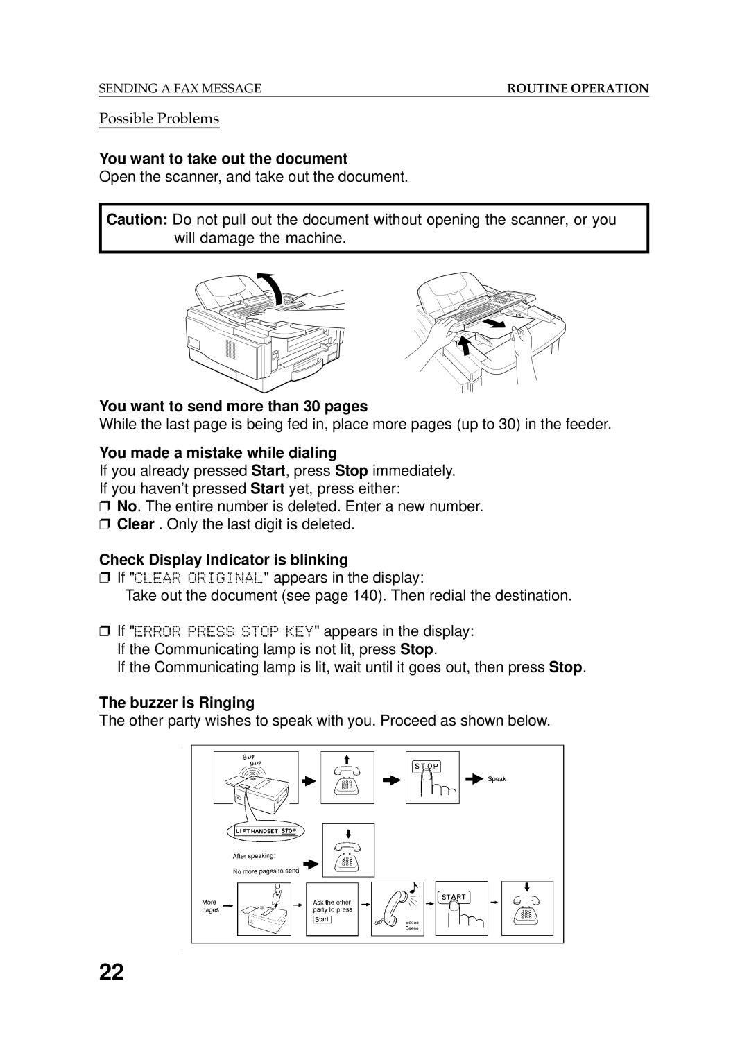 Ricoh 2400L manual You want to take out the document, You want to send more than 30 pages, You made a mistake while dialing 