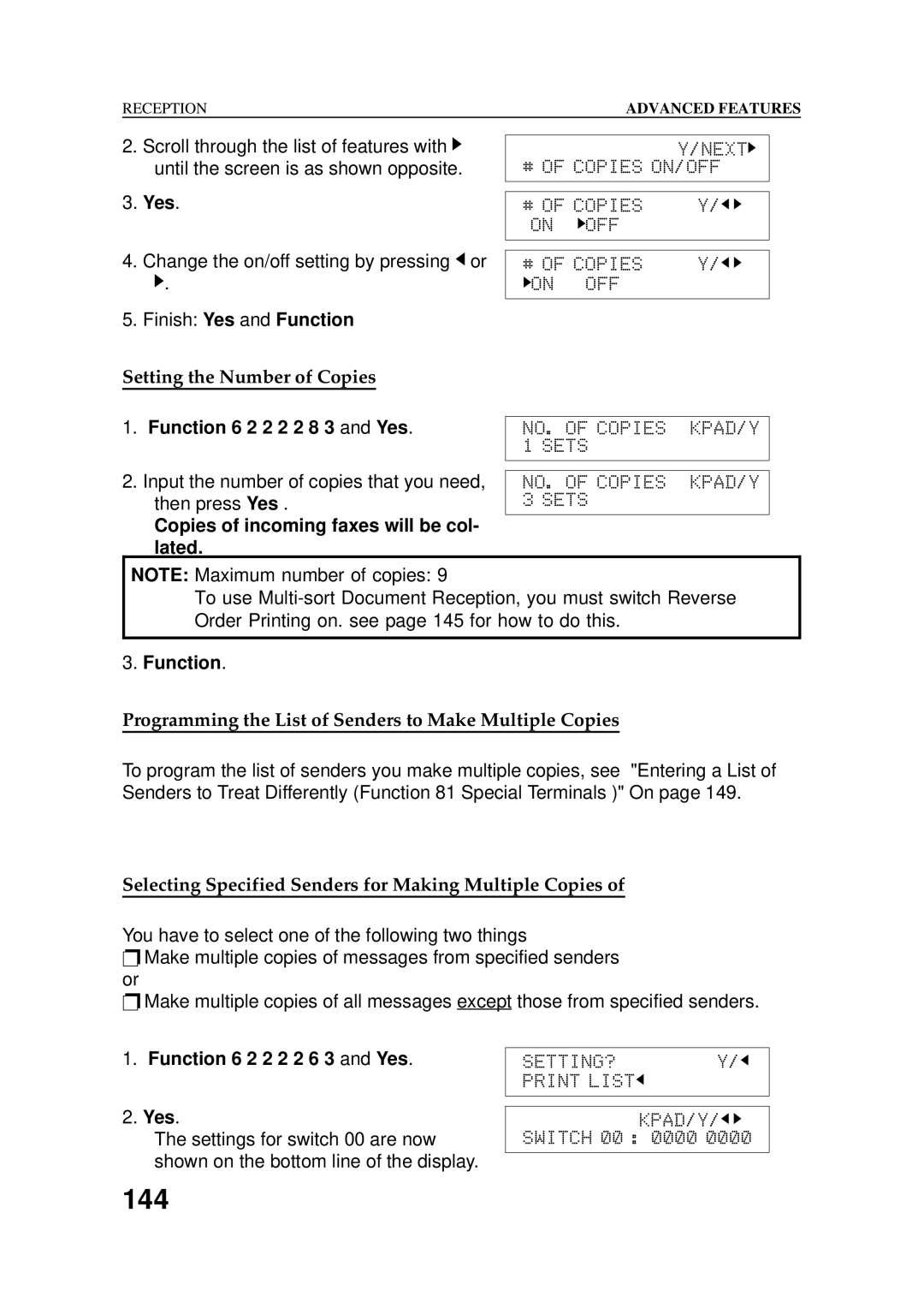 Ricoh 2400L manual Programming the List of Senders to Make Multiple Copies 