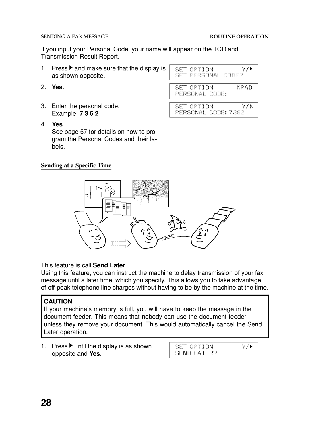 Ricoh 2400L manual PERSONALCODE7362, Sending at a Specific Time 