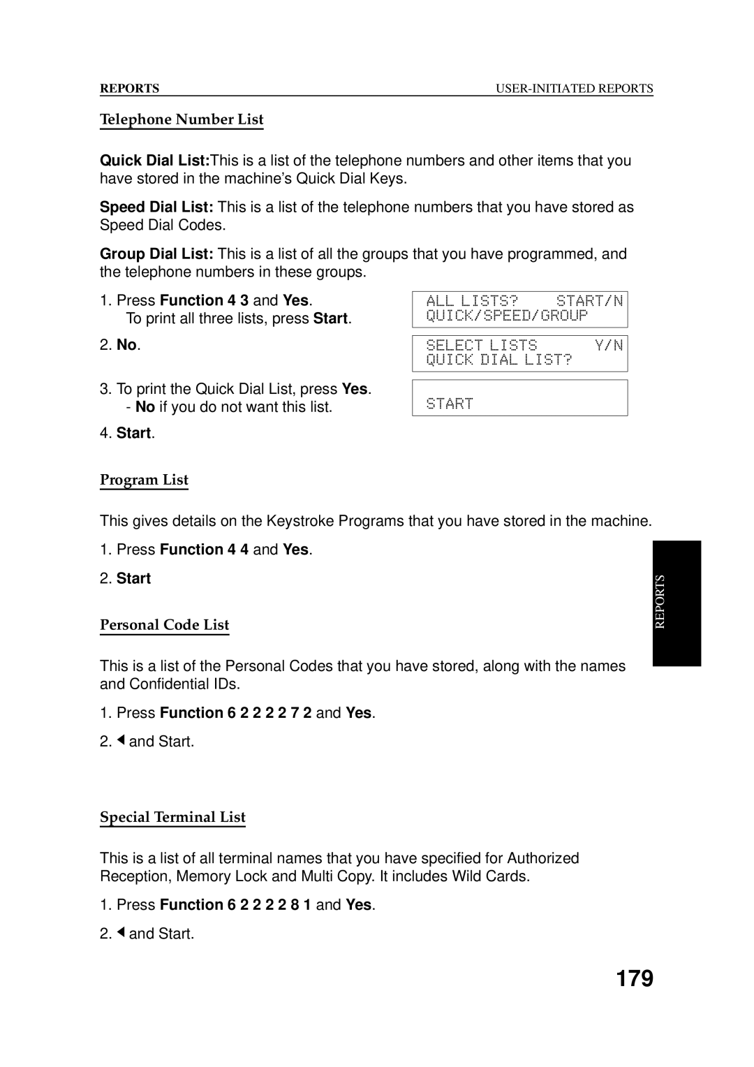 Ricoh 2400L manual Reports 