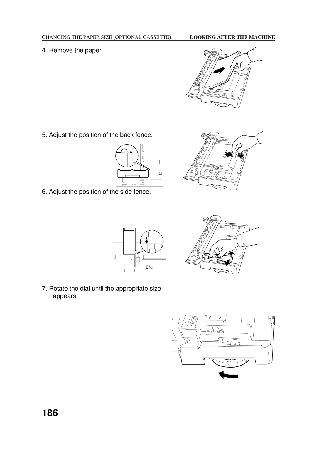 Ricoh 2400L manual Changing the Paper Size Optional Cassette 