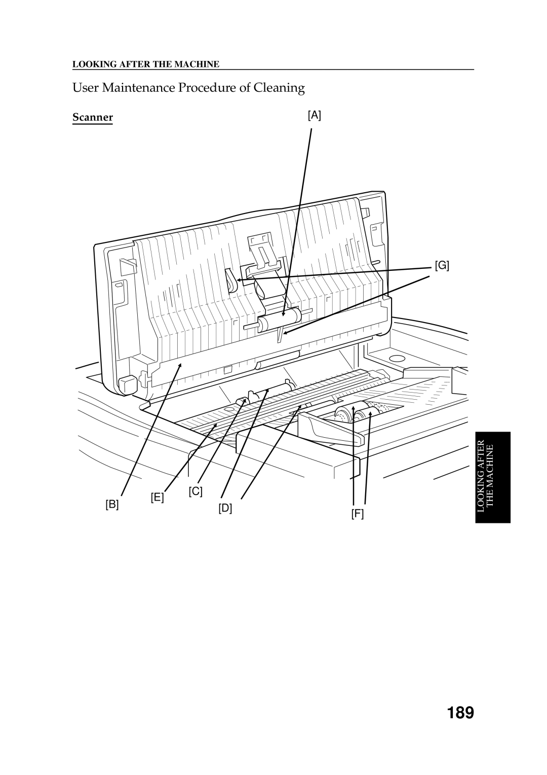 Ricoh 2400L manual User Maintenance Procedure of Cleaning, Scanner 