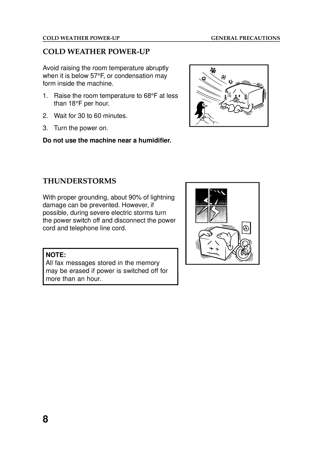 Ricoh 2400L manual Cold Weather POWER-UP 