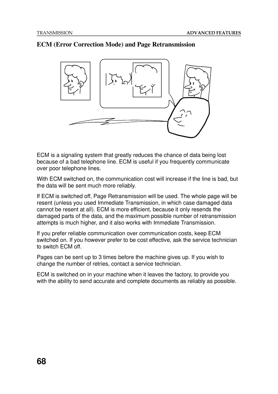 Ricoh 2400L manual ECM Error Correction Mode and Page Retransmission 