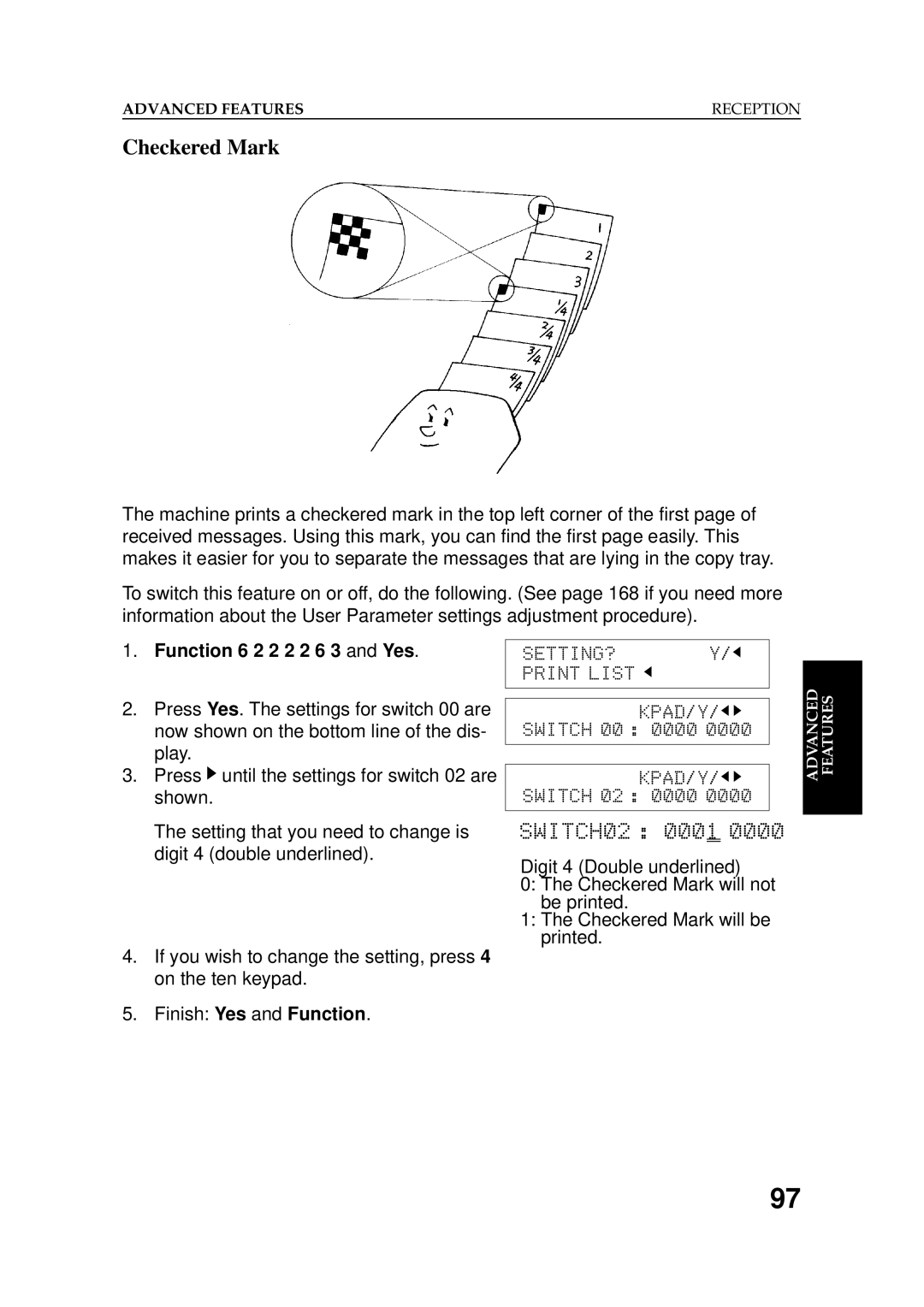 Ricoh 2400L manual SETTING?PRNTLIST0000000000KPAD/Y/j Y/jjk, Checkered Mark 