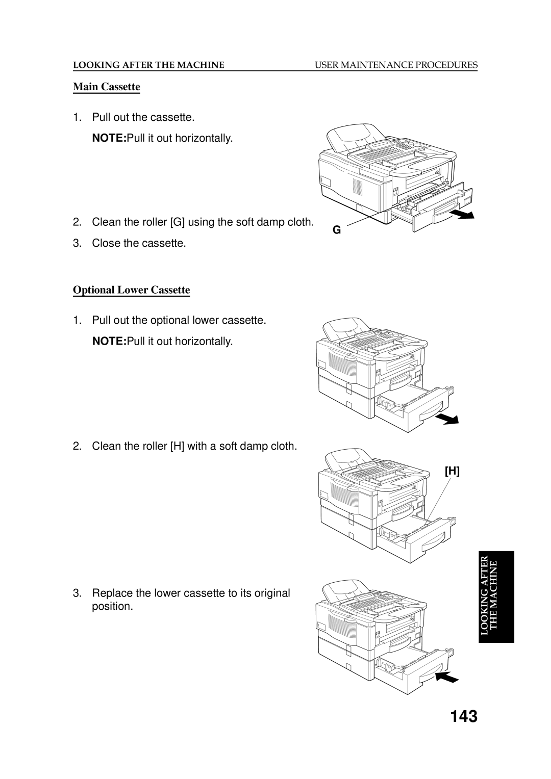 Ricoh 2400L manual Main Cassette, Optional Lower Cassette 