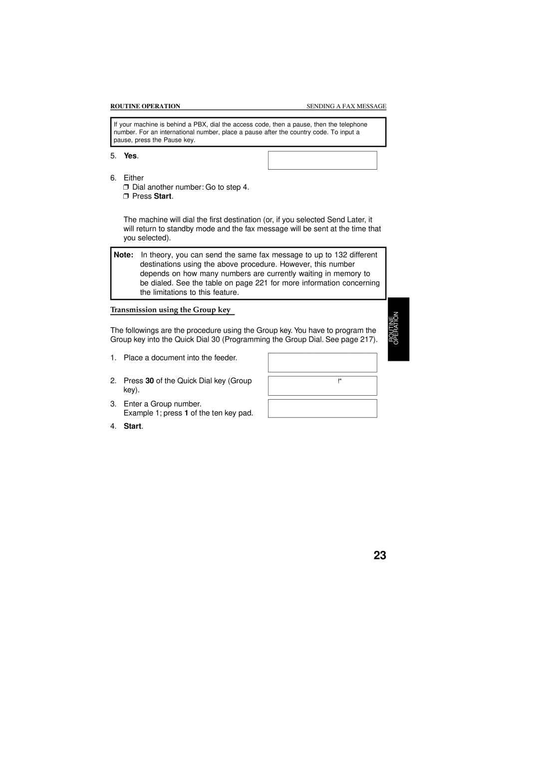 Ricoh 2400L manual Routine Operation Sending a FAX Message 