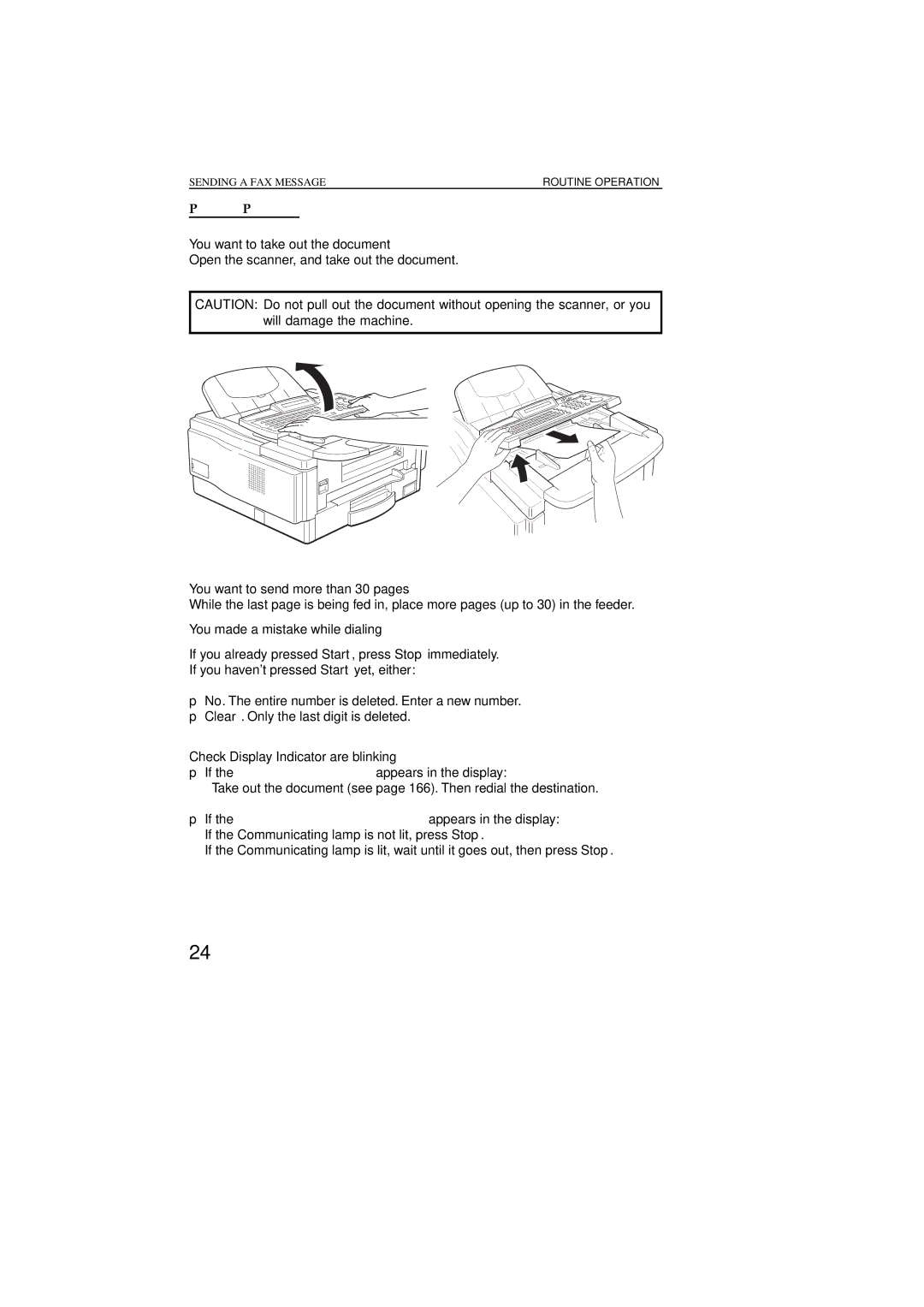 Ricoh 2400L manual Possible Problems, Check Display Indicator are blinking 