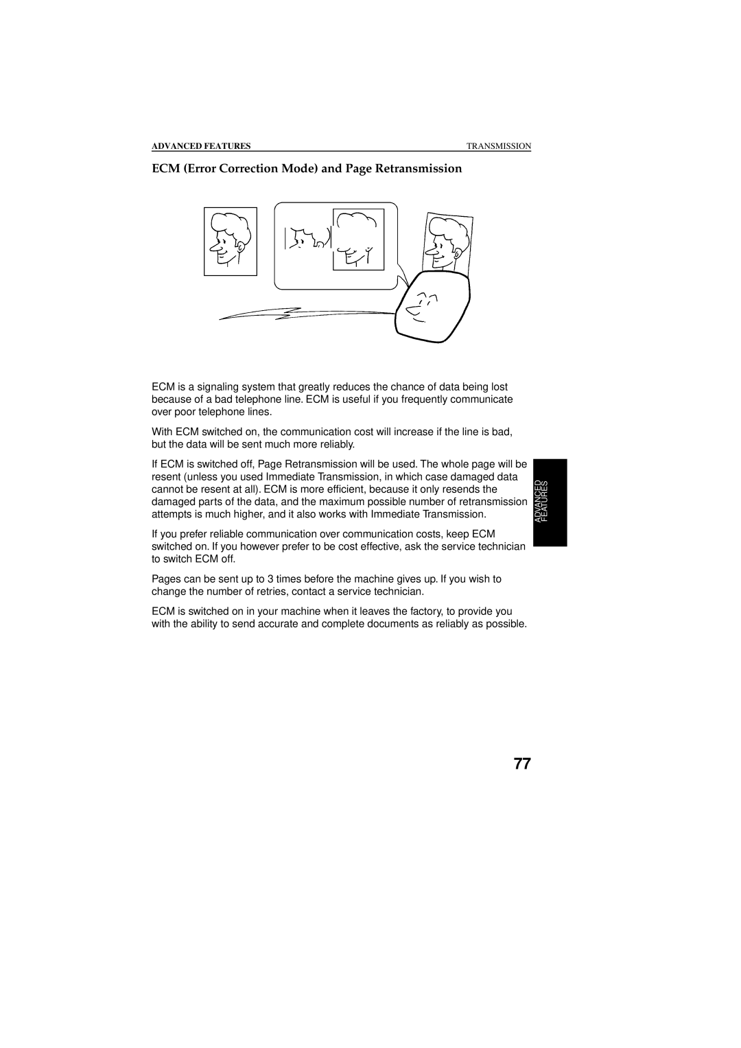 Ricoh 2400L manual ECM Error Correction Mode and Page Retransmission 