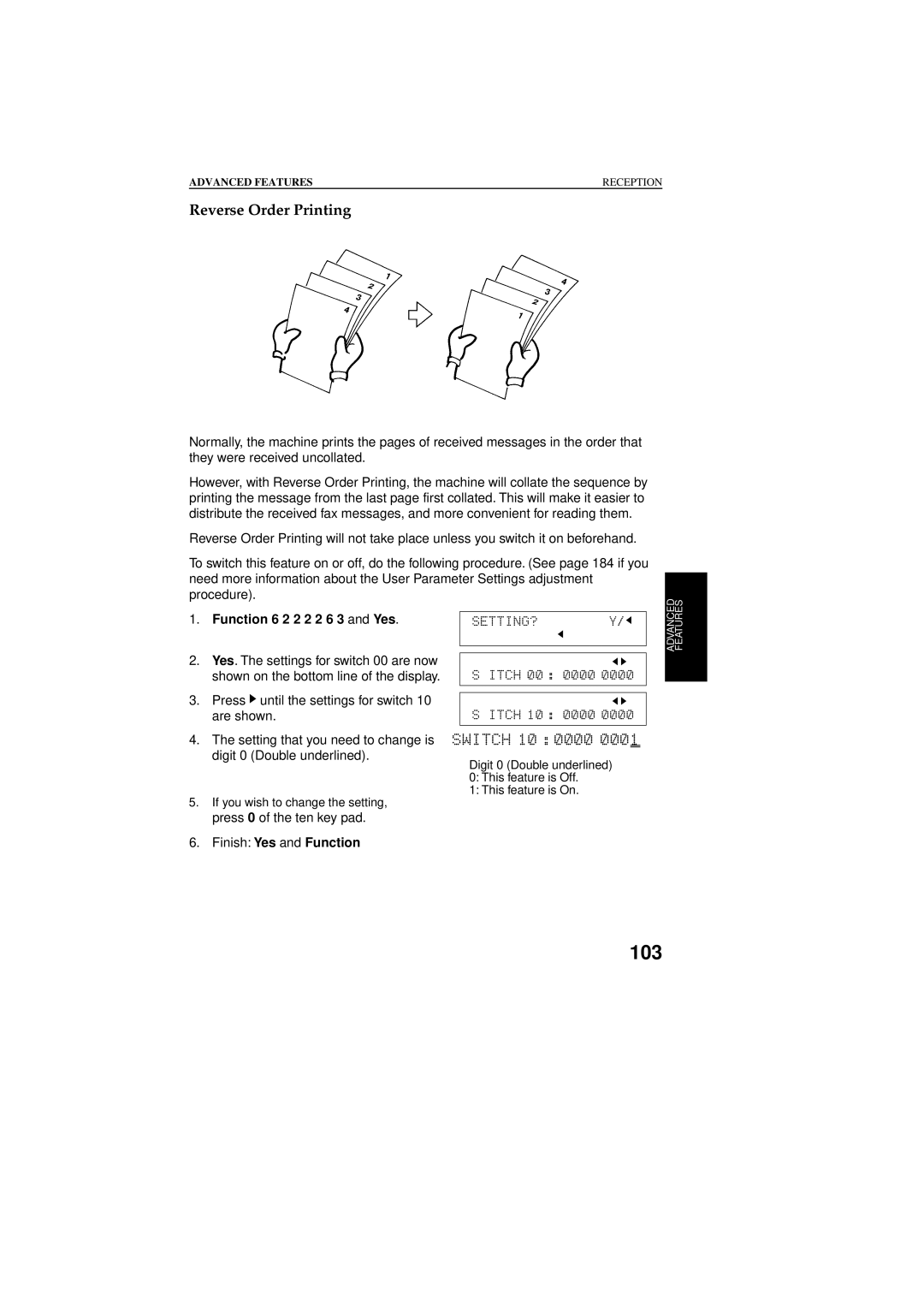 Ricoh 2400L manual 103, Reverse Order Printing 