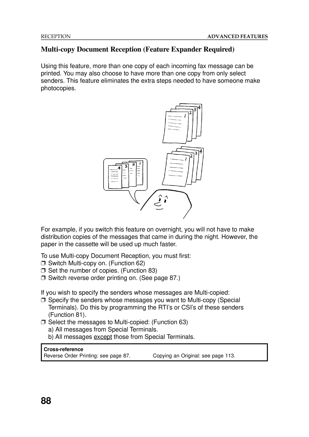 Ricoh 2400L manual Multi-copy Document Reception Feature Expander Required 