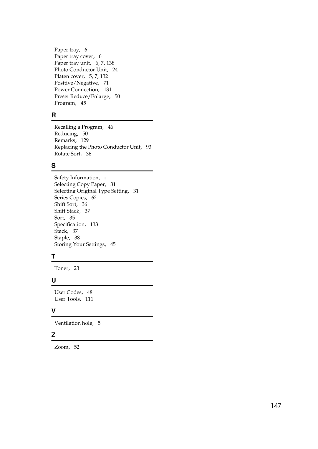 Ricoh 220, 270 operating instructions 147 