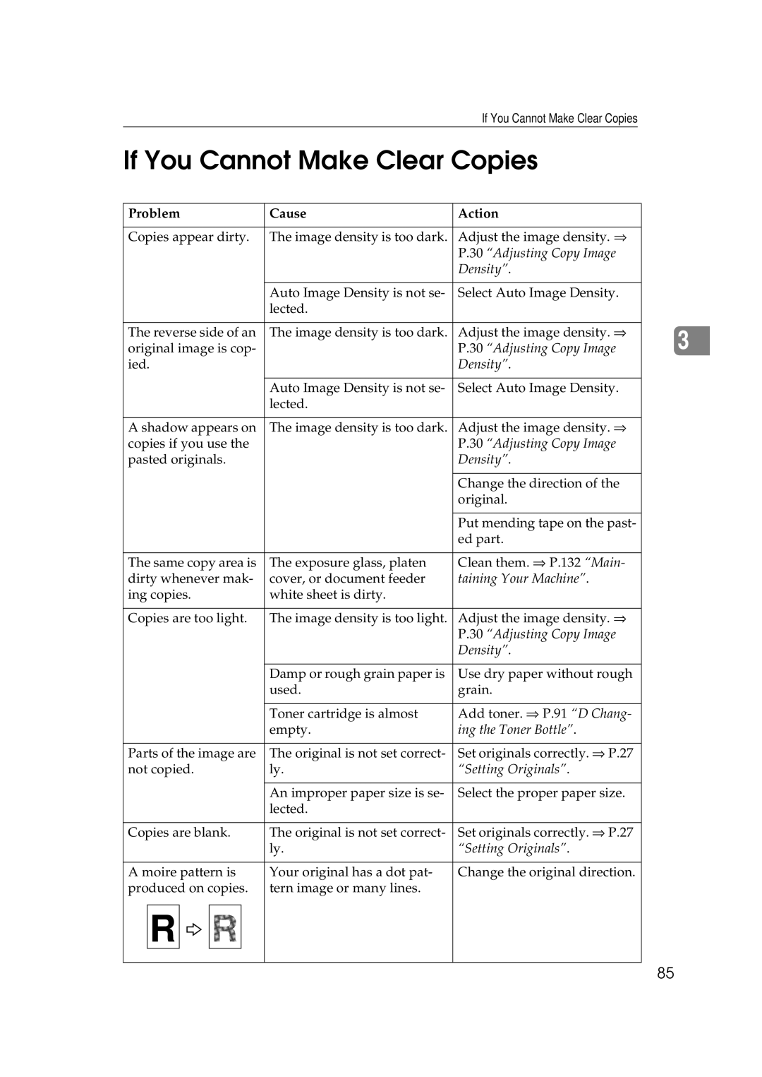 Ricoh 220, 270 operating instructions If You Cannot Make Clear Copies, Adjusting Copy Image Density 