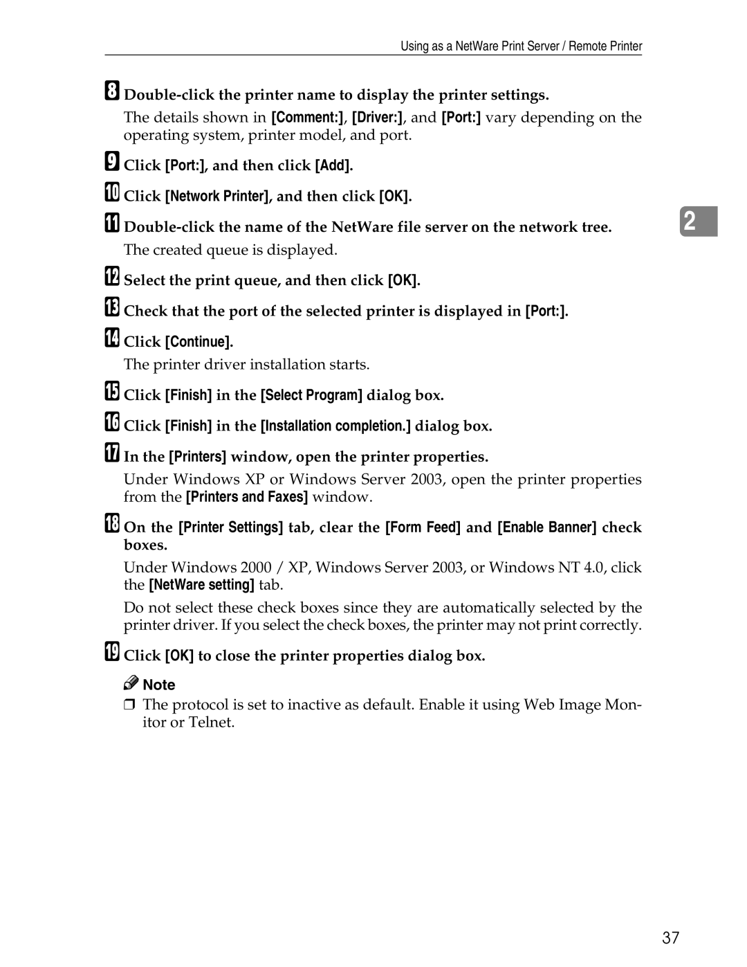 Ricoh 3030 appendix Printers window, open the printer properties, Click OK to close the printer properties dialog box 