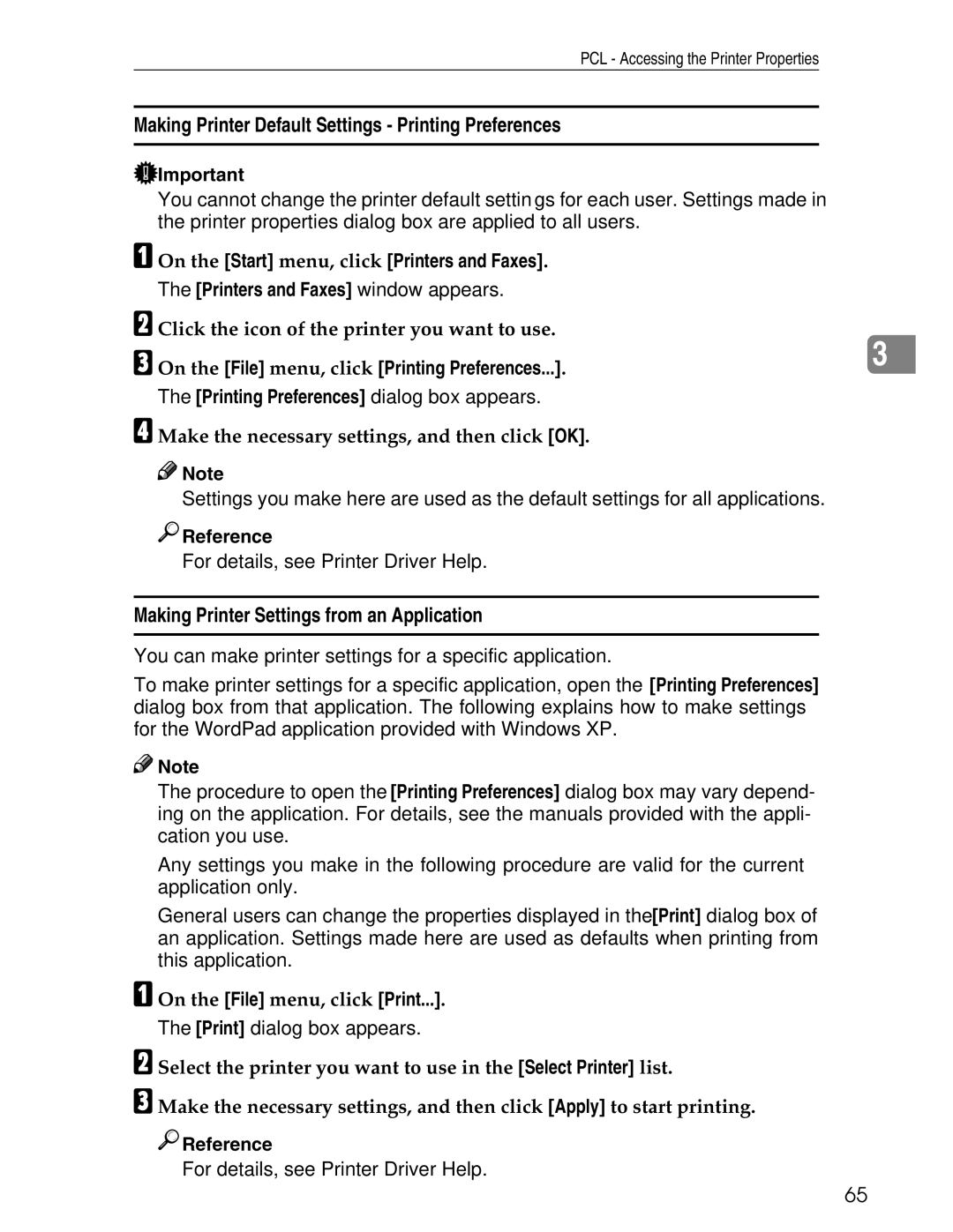 Ricoh 3030 appendix Making Printer Default Settings Printing Preferences 