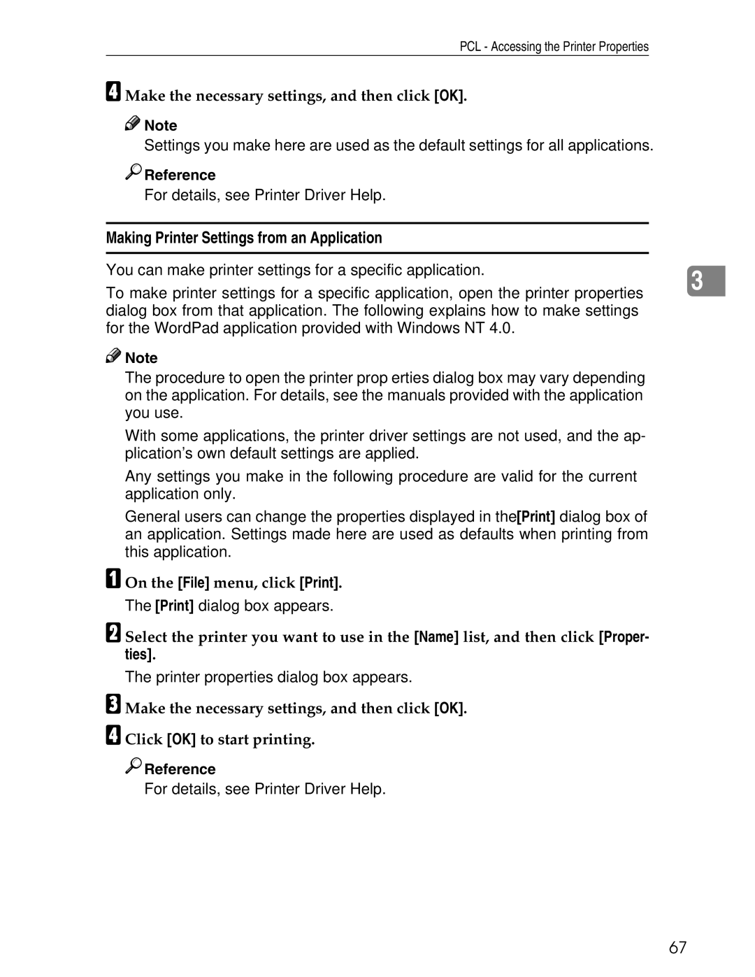 Ricoh 3030 appendix Making Printer Settings from an Application 