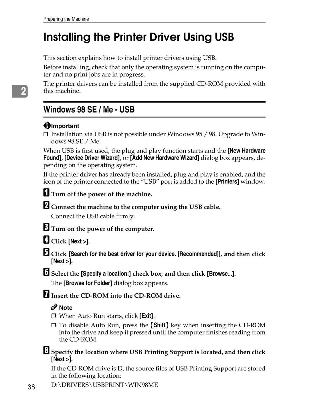 Ricoh 3045 appendix DRIVERS\USBPRINT\WIN98ME 