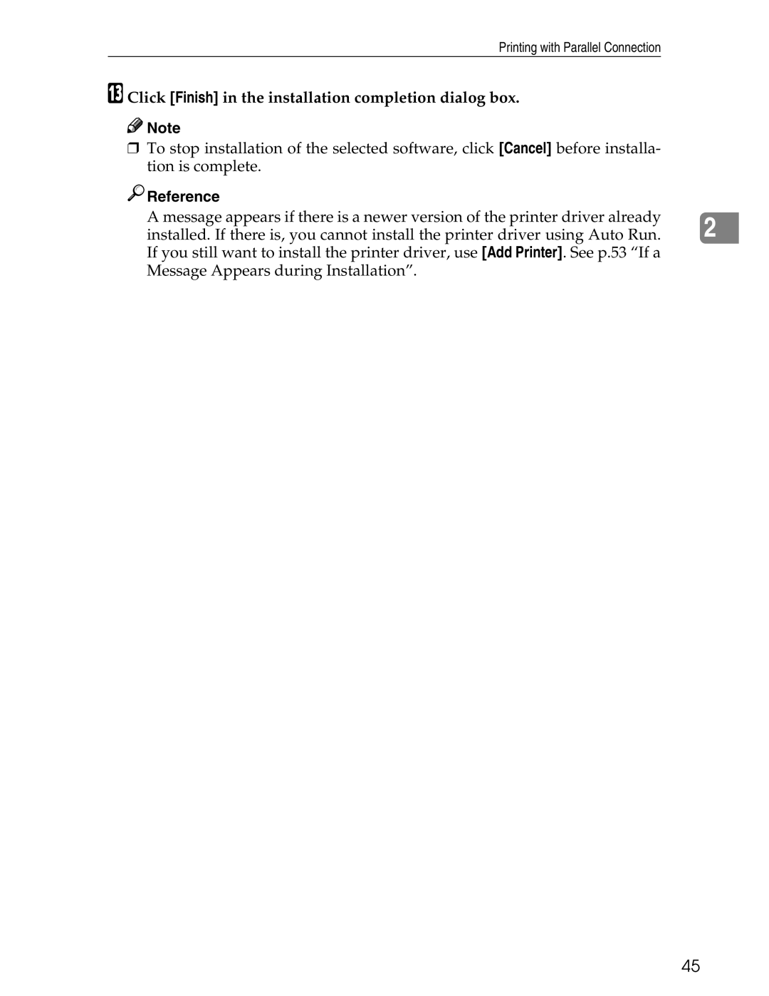 Ricoh 3045 appendix Printing with Parallel Connection 