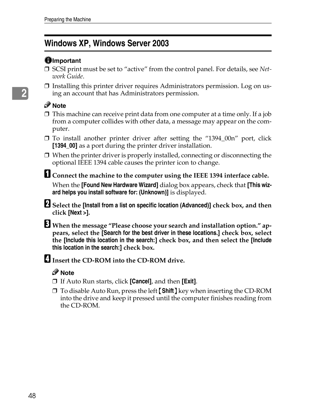 Ricoh 3045 appendix Windows XP, Windows Server 