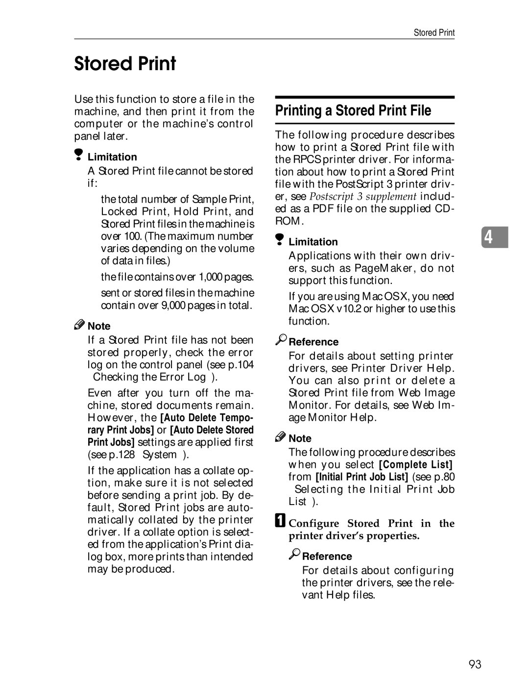 Ricoh 3045 appendix Printing a Stored Print File, Configure Stored Print in the printer driver’s properties 