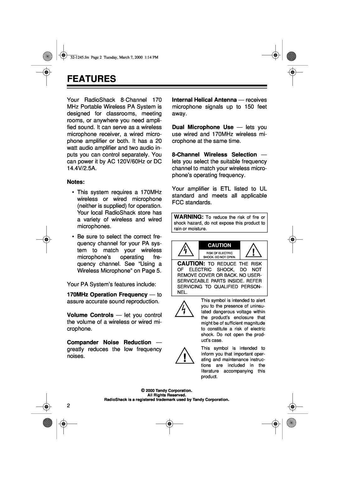 Ricoh 32-1245 owner manual Features 