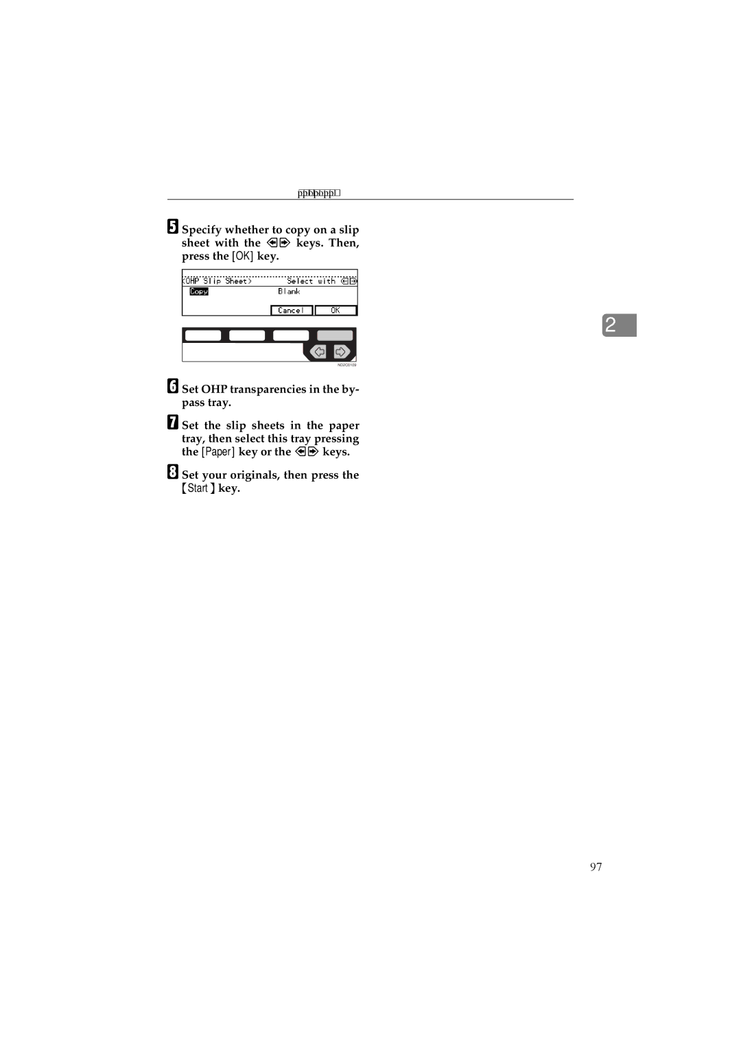 Ricoh 340 manual OHP Slip SHEET-COPYING or Inserting Slip Sheet 