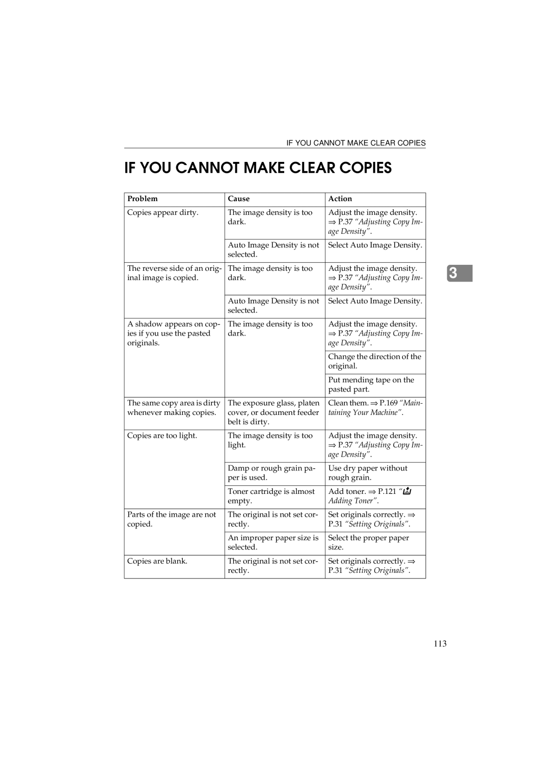 Ricoh 340 manual If YOU Cannot Make Clear Copies, ⇒ P.37 Adjusting Copy Im Age Density 
