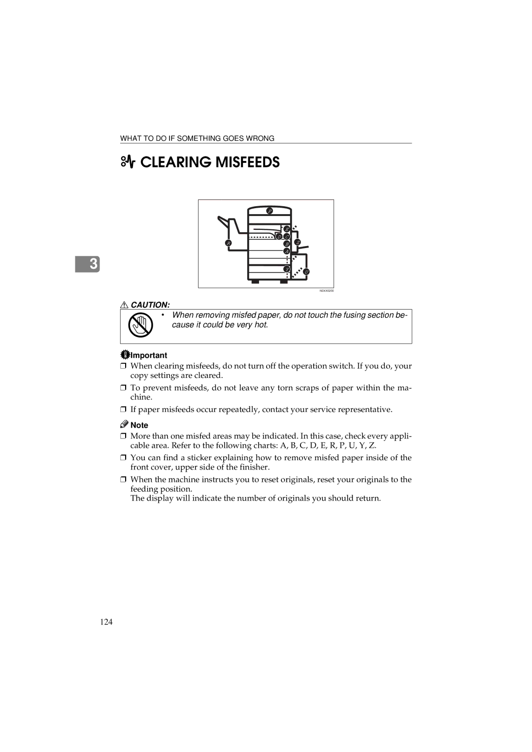 Ricoh 340 manual Clearing Misfeeds 