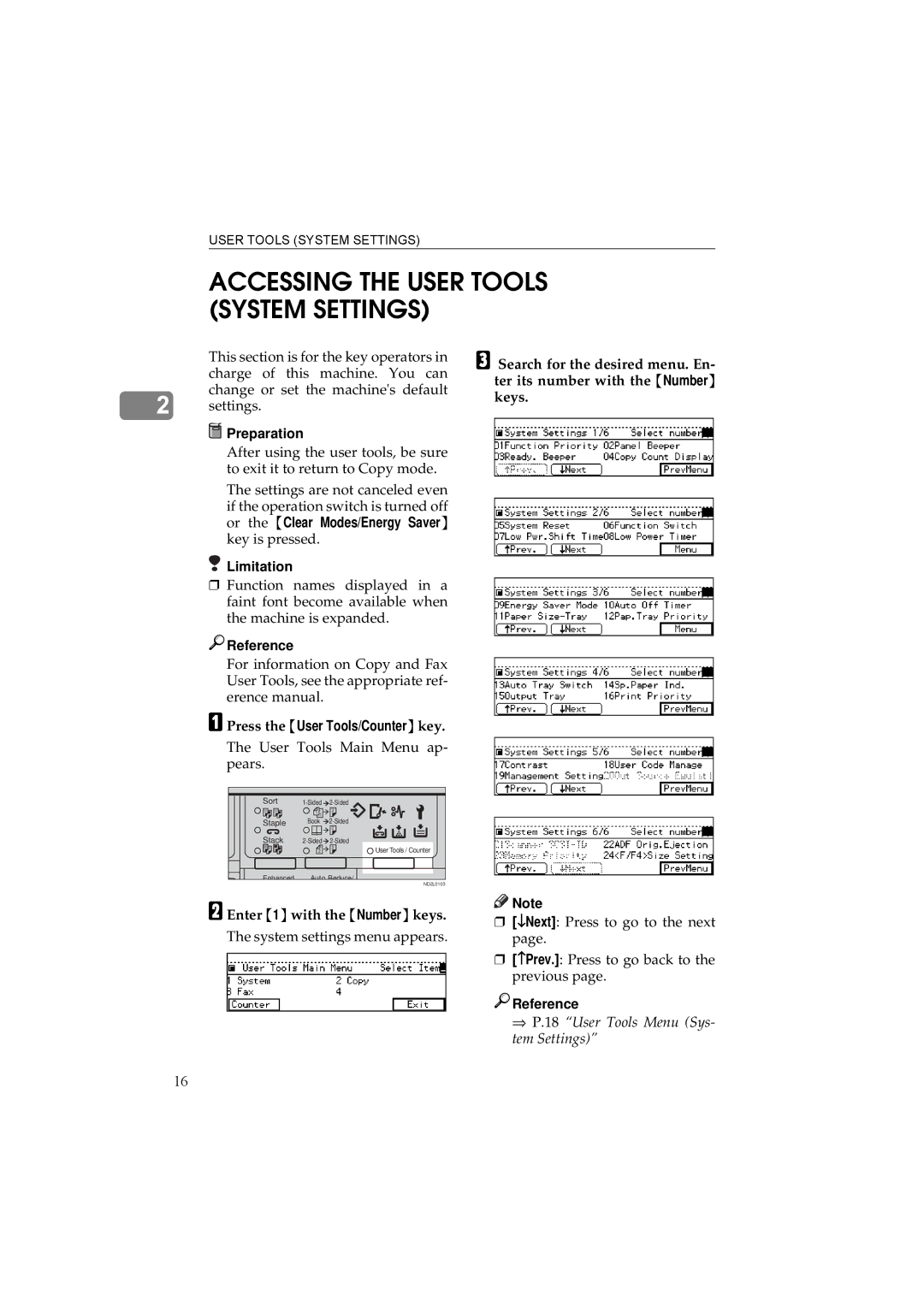 Ricoh 340 manual Accessing the User Tools System Settings, Enter 1 with the Number keys 