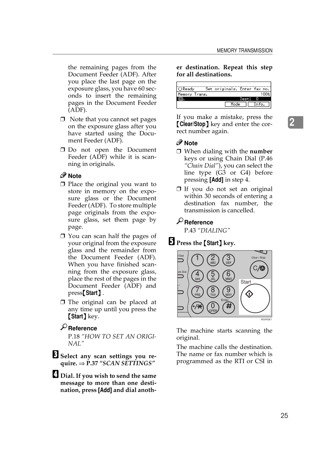 Ricoh 340 manual Start key Reference, Press the Start key 