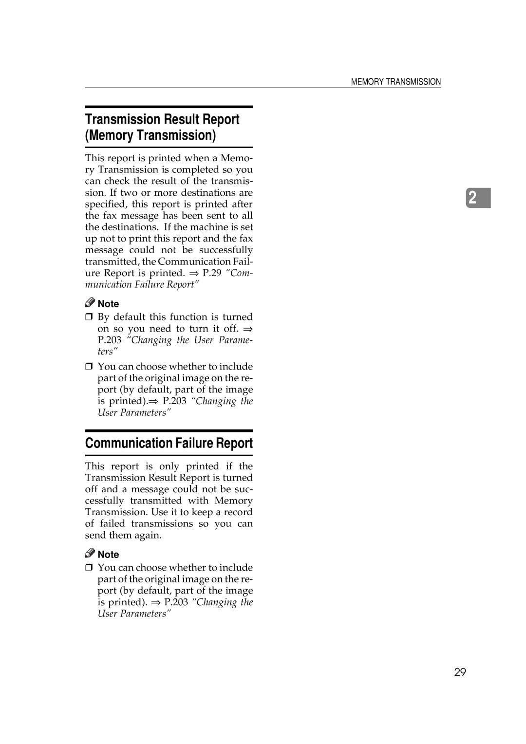 Ricoh 340 manual Transmission Result Report Memory Transmission, Communication Failure Report 