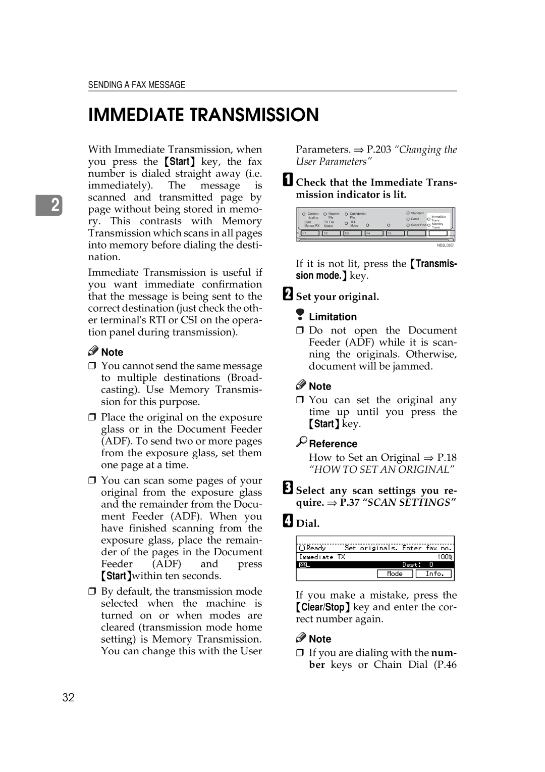 Ricoh 340 manual Immediate Transmission, Check that the Immediate Trans- mission indicator is lit, Set your original 