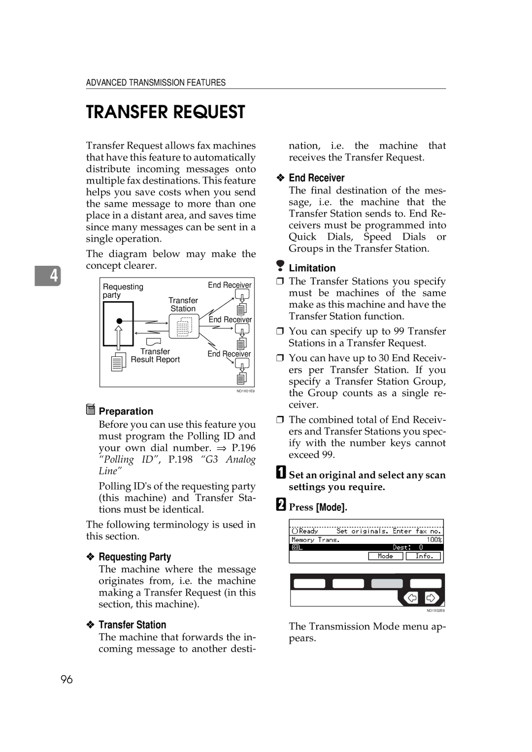 Ricoh 340 manual Transfer Request 