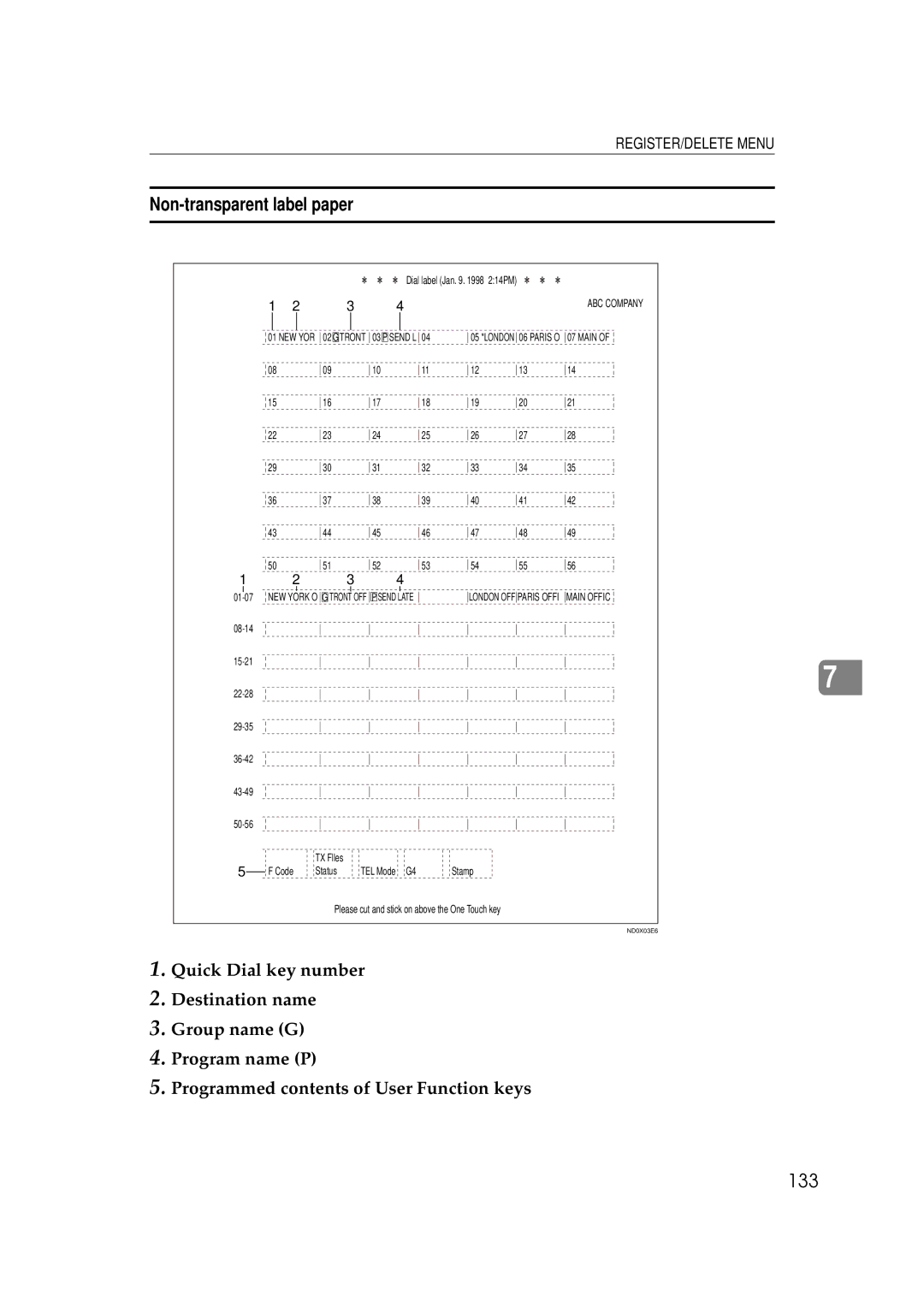 Ricoh 340 manual Non-transparent label paper, 133 
