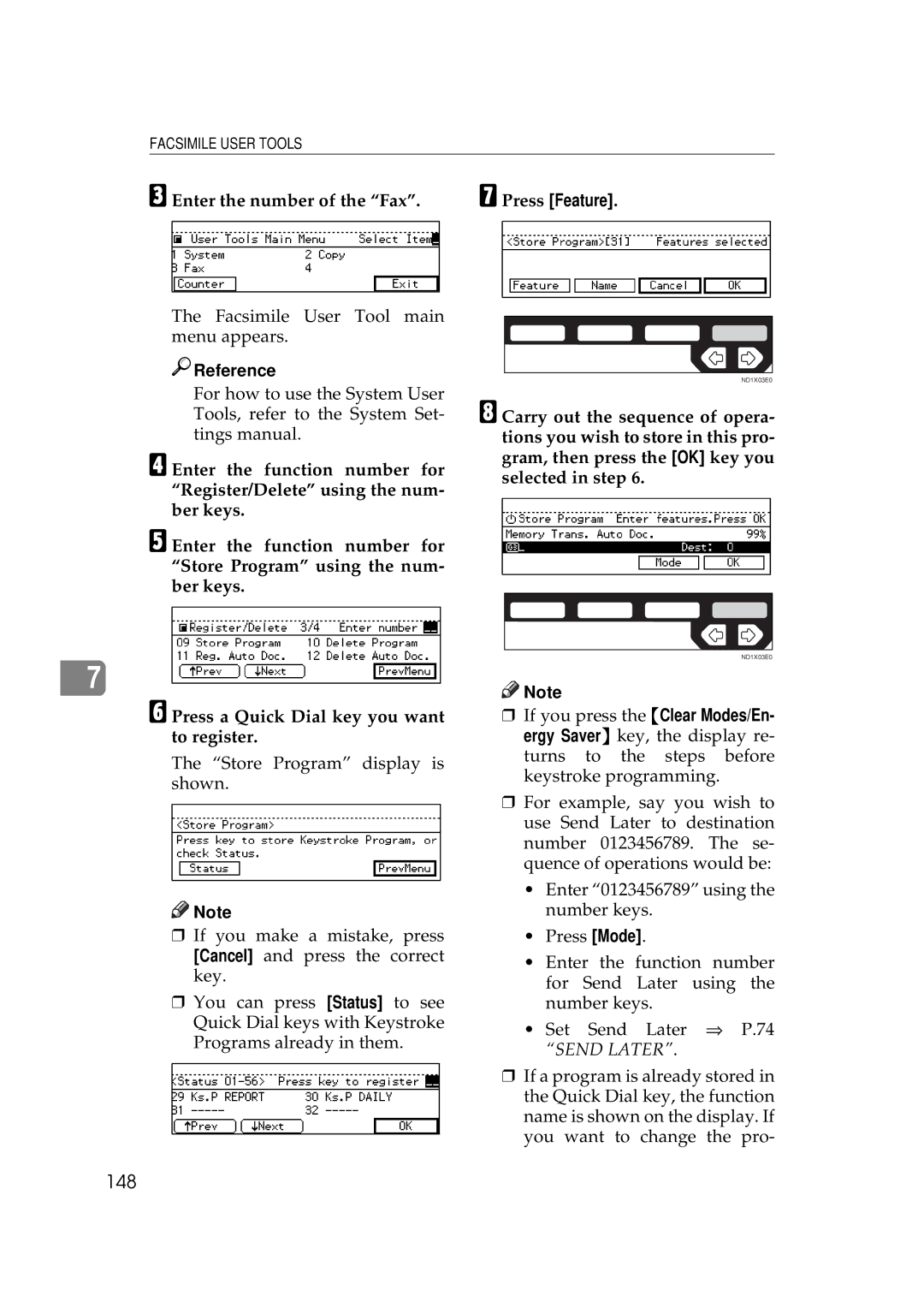 Ricoh 340 manual 148, Press Feature 