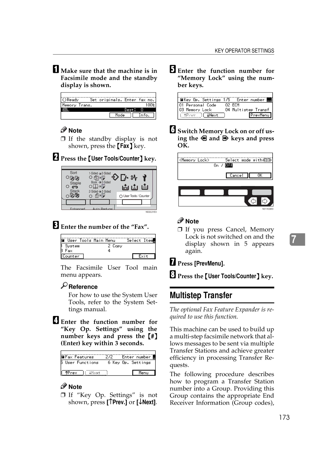 Ricoh 340 manual Multistep Transfer, 173 