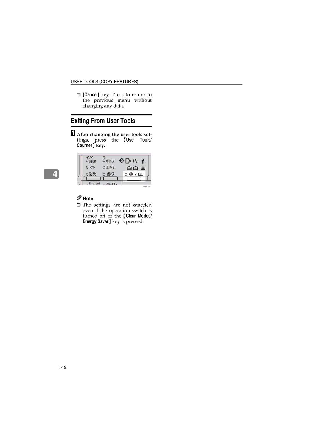 Ricoh 340 manual Exiting From User Tools, 146 