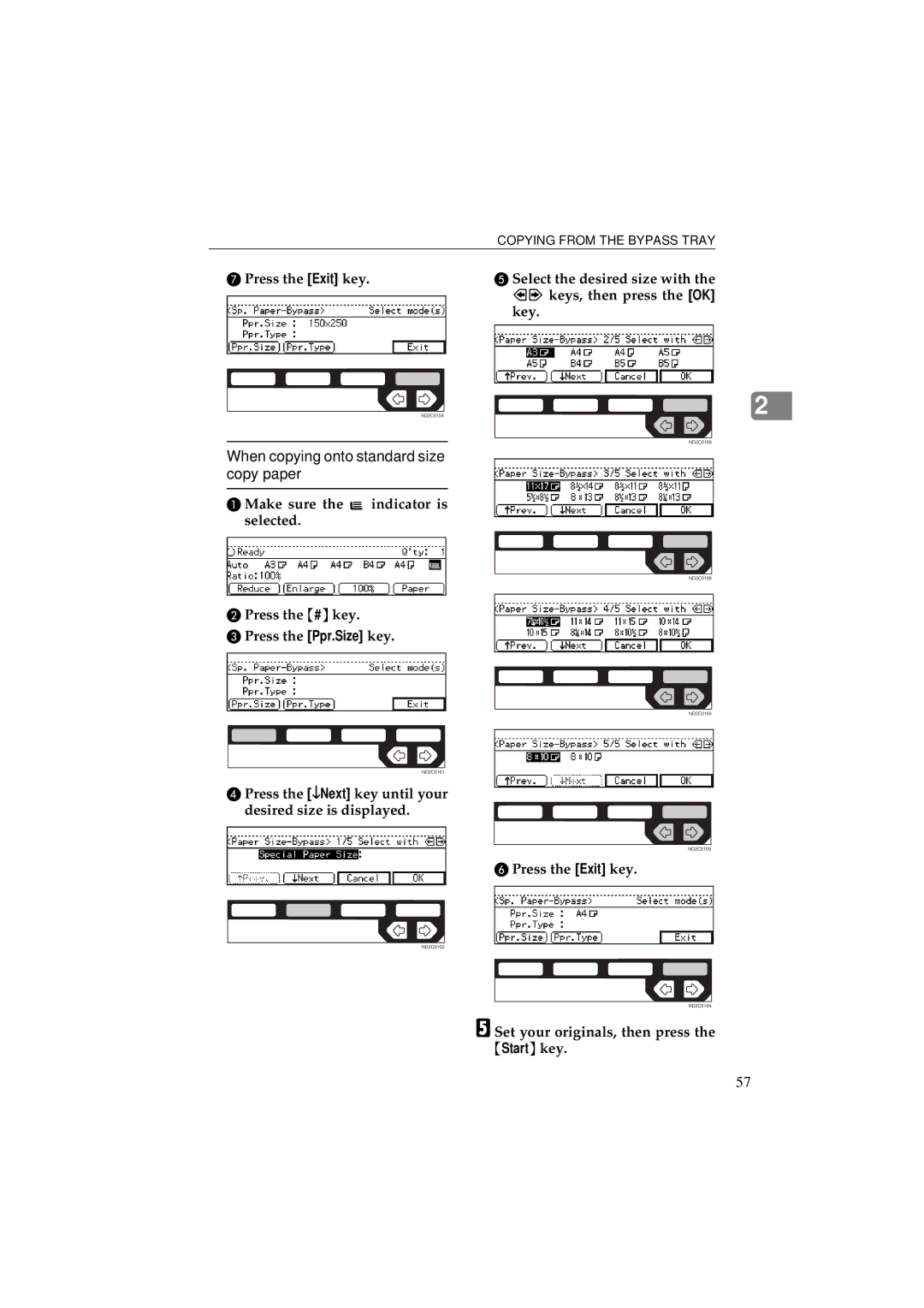 Ricoh 340 manual When copying onto standard size copy paper, Make sure the k indicator is selected 