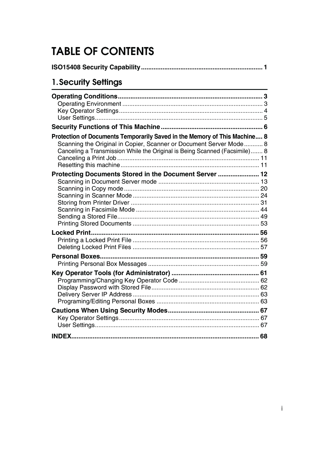 Ricoh 450, 350 manual Table of Contents 