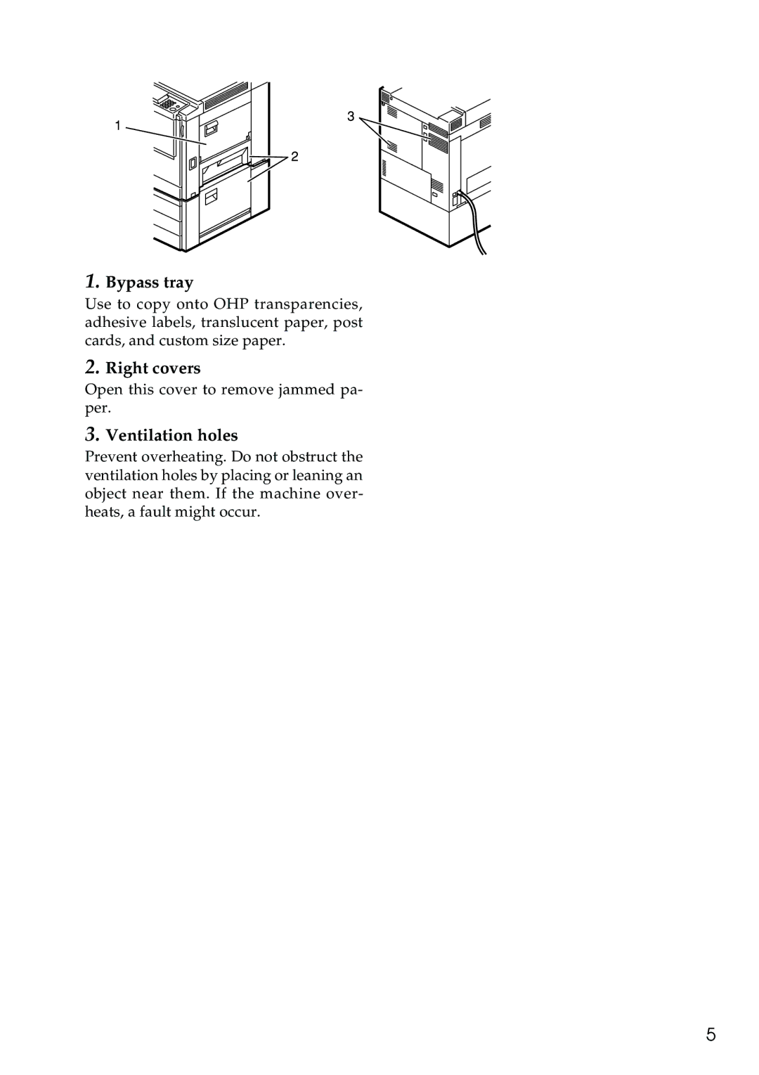 Ricoh 3506 manual Right covers 