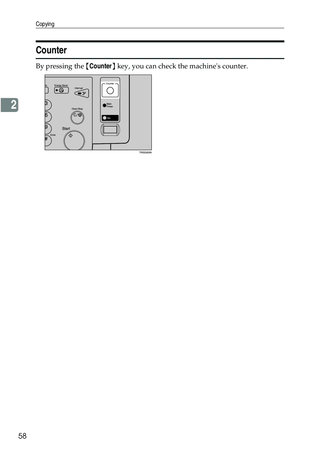 Ricoh 3506 manual Counter 