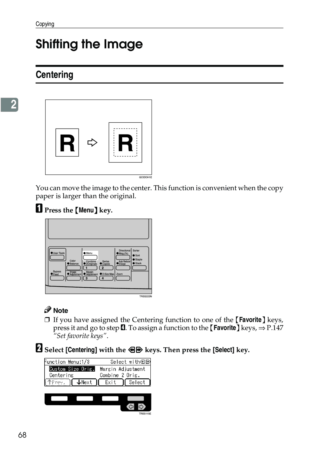 Ricoh 3506 manual Shifting the Image, Centering 