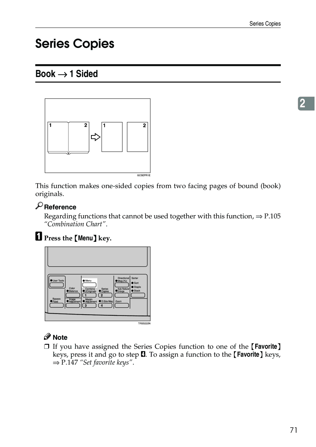 Ricoh 3506 manual Series Copies, Book → 1 Sided 