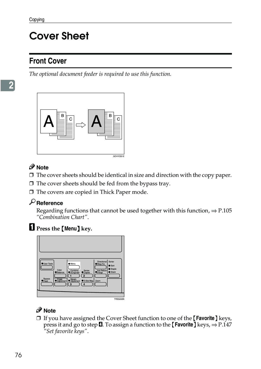 Ricoh 3506 manual Cover Sheet, Front Cover 