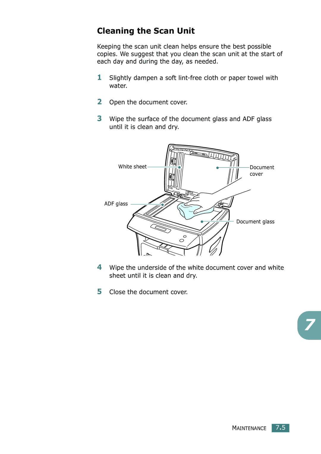 Ricoh 4016 Series manual Cleaning the Scan Unit 