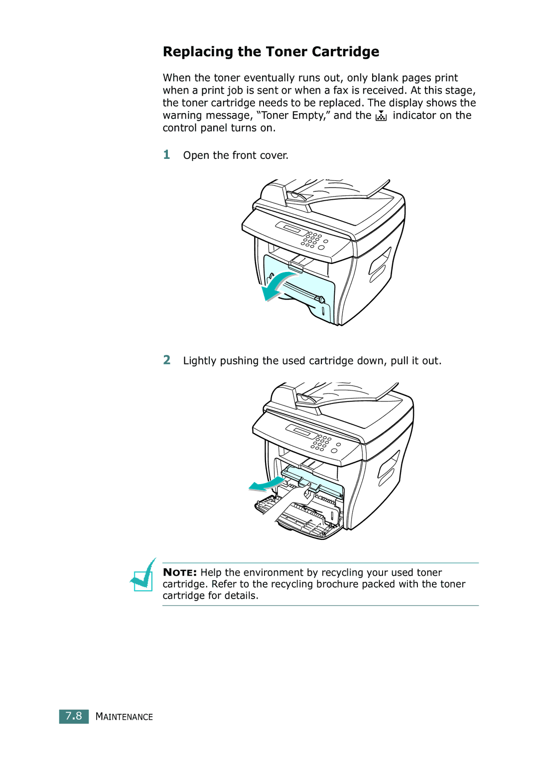 Ricoh 4016 Series manual Replacing the Toner Cartridge 