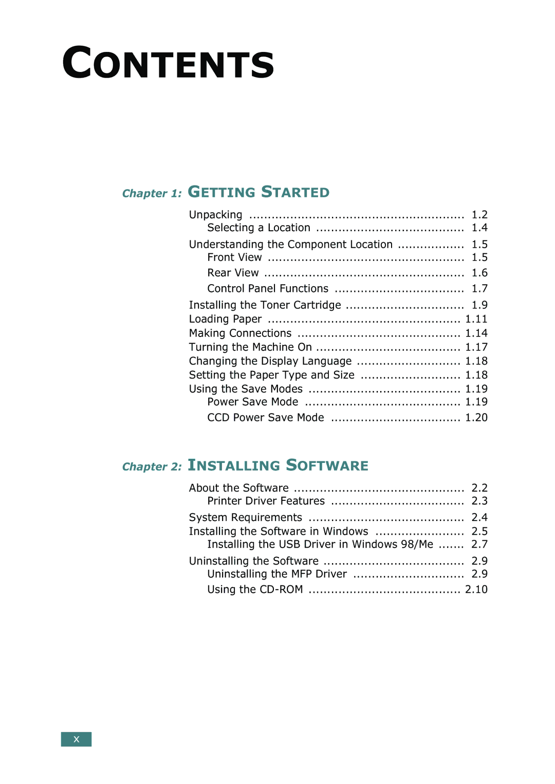 Ricoh 4016 Series manual Contents 