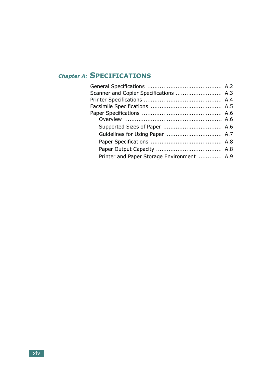 Ricoh 4016 Series manual Chapter a Specifications 