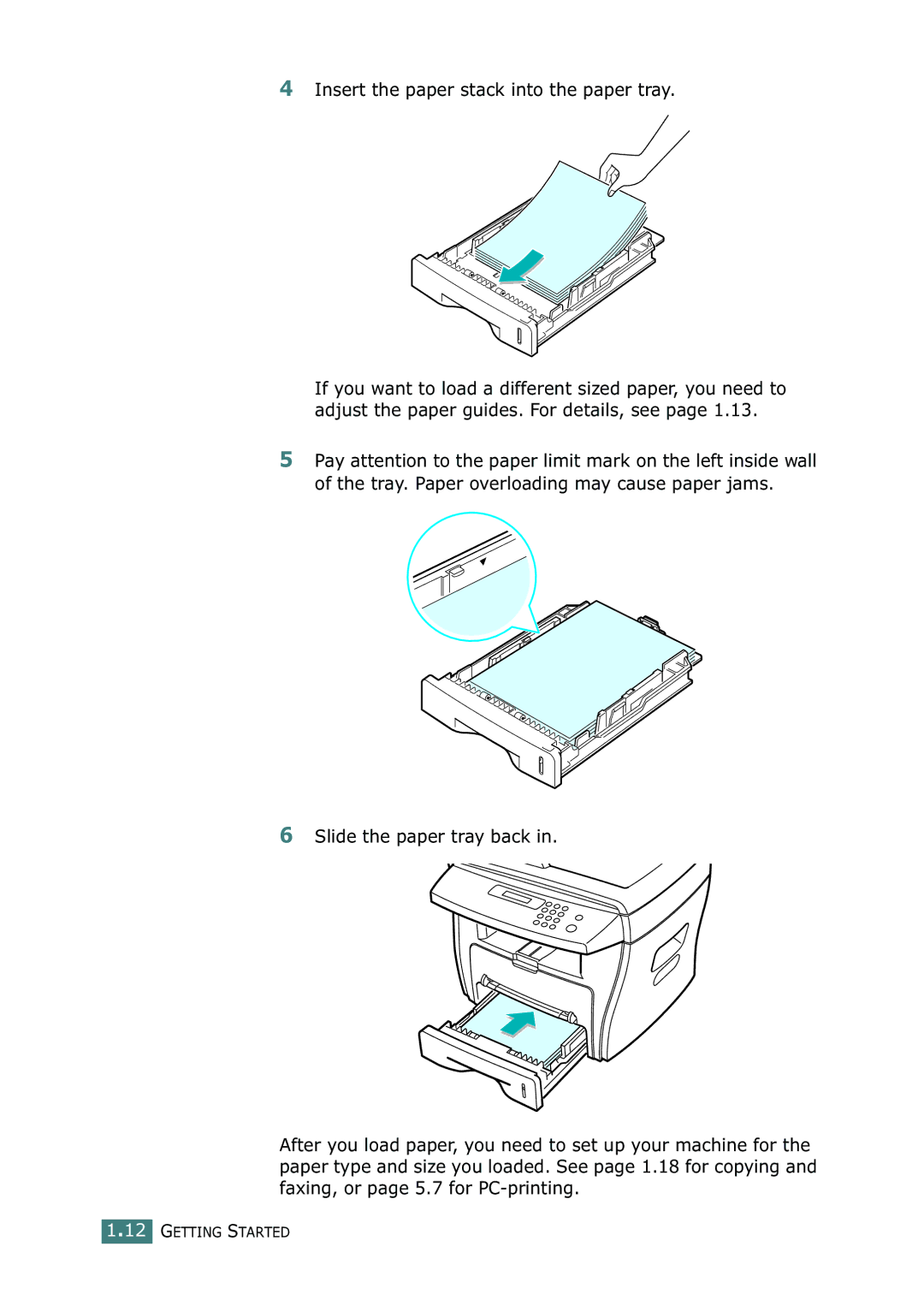 Ricoh 4016 Series manual Insert the paper stack into the paper tray 